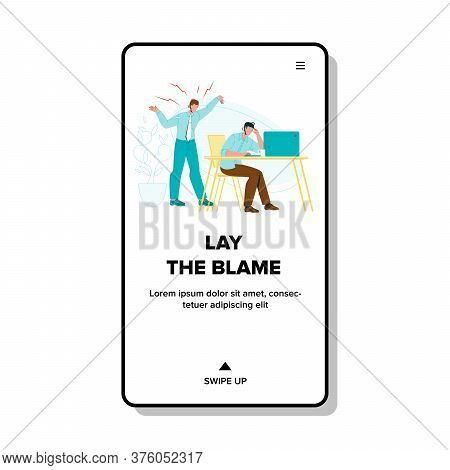 Director Lay Blame And Scream On Employee Vector