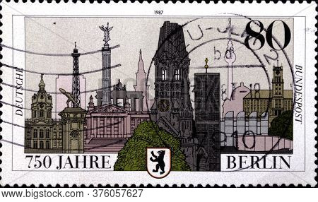 02 08 2020 Divnoe Stavropol Territory Russia The Postage Stamp Germany 1987 The 750th Anniversary Of