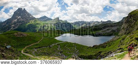 Pic Du Midi Ossau And Ayous Lake In The French Pyrenees Mountains