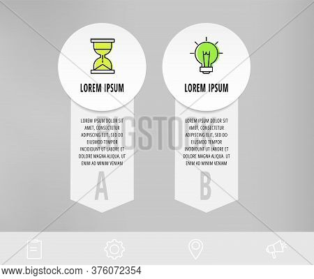 Infographics With 2 Circles And Arrows. Modern Vector Template. Can Be Used For Two Diagrams, Busine