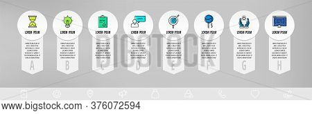 Infographics With 8 Circles And Arrows. Modern Vector Template. Can Be Used For Eight Diagrams, Busi
