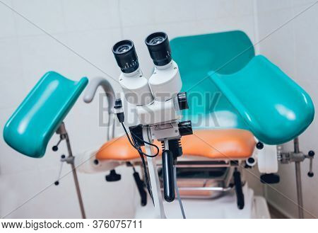 Gynecology Colposcopy In Clinic. Medical Background. Clinic