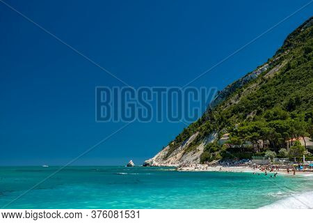 The Beautiful Sea Of Portonovo In Conero, Ancona Province, Marche Region.