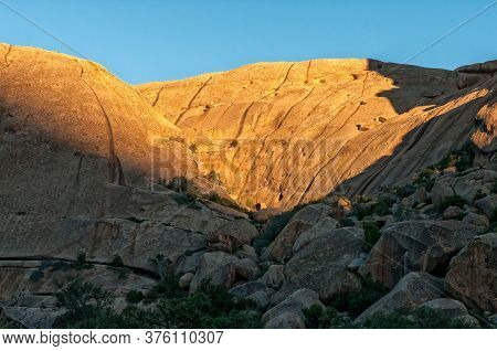 Solid Granite Hills At Sunset At Ameib In The Erongo Region Of Namibia