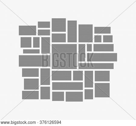 Collage Photo. Template, Frame Of Image. Gallery Of Picture. Layout Rectangle Photography. Album, Co