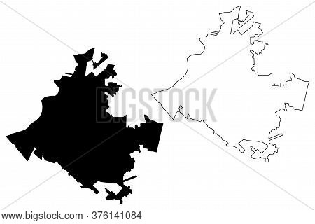 Torreon City (united Mexican States, Mexico, Coahuila State) Map Vector Illustration, Scribble Sketc
