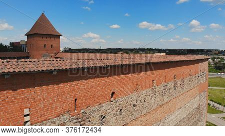 Aerial View Of Lida Castle. The City Of Lida. Belarus.