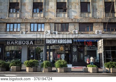 Belgrade, Serbia - April 28, 2019: Takeshy Kurosawa Logo In Front Of Their Boutique In Belgrade. Tak