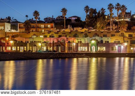 Twilight Skies Over Capitola Village. Capitola, Santa Cruz County, California, Usa.
