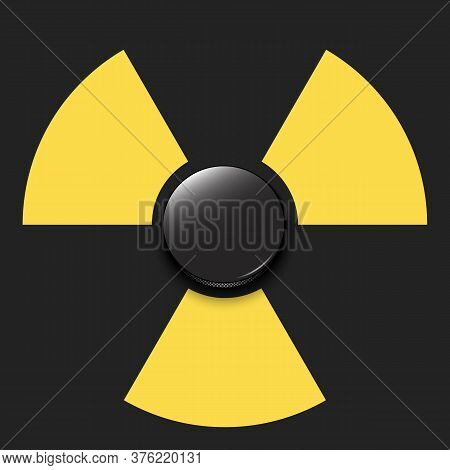 Radiaction Symbol With Hockey Puck. Caution Radioactive Danger Sign. Hockey Quarantined. Cancellatio