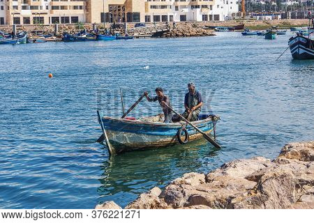 Rabat, Morocco - Oct 13, 2019: View Of The Harbour Of Rabat, Morocco Located In The River Bou Regreg