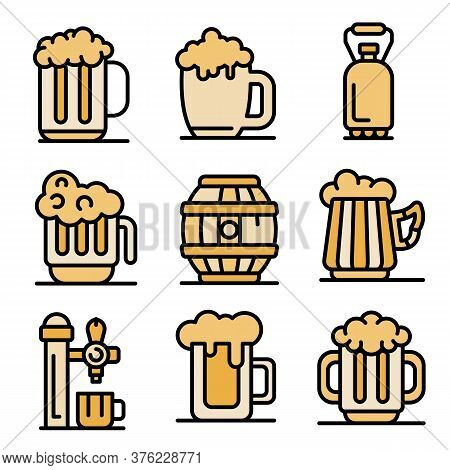 Kvass Icons Set. Outline Set Of Kvass Vector Icons Thin Line Color Flat On White
