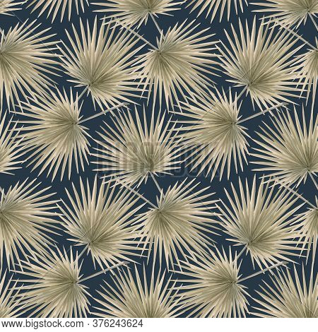Beautiful Vector Seamless Pattern With Watercolor Tropical Leaves. Stock Illustration