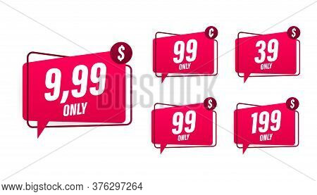 Discount Sticker. Template With 99 Only. Vector Template Design. Sale, Price Tag. Sale Banner Badge.