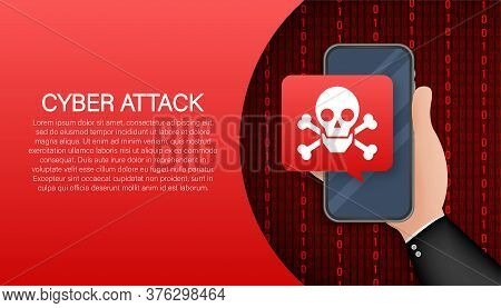 Cyber Security Concept. Cyber Security Concept. Virus Protection. Vector Stock Illustration.