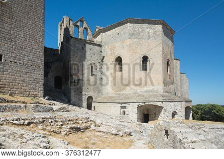 Montmajour,france-august 14,2016:the Abbey Of St. Peter In Montmajour Is A  Large Fortified Monaster