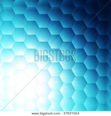 Abstract Blue Hexagon Background