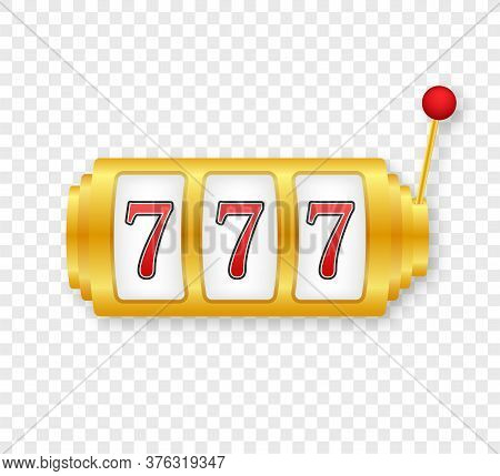 Retro Banner For Game Background Design. Winner Banner. Slot Machine With Lucky Sevens Jackpot. Vect