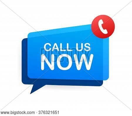 Call Us Now. Information Technology. Telephone Icon. Customer Service. Vector Stock Illustration