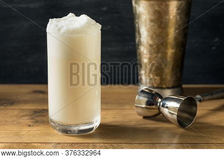 Homemade Frothy Ramos Gin Fizz Cocktail
