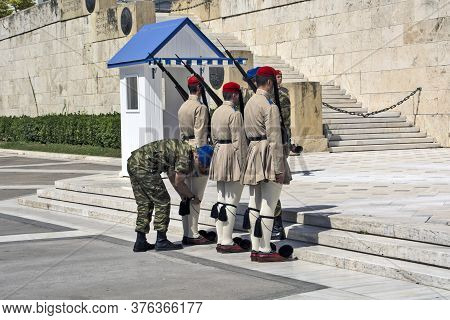 Ceremonial Changing Of The Guard In Athens