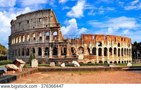 Great Colosseum or Coliseum- Flavian Amphitheatre. landmarks of Rome, Italy
