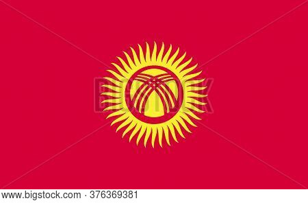 Kyrgyzstan National Flag In Exact Proportions - Vector
