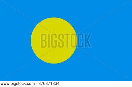 Palau National Flag In Exact Proportions - Vector