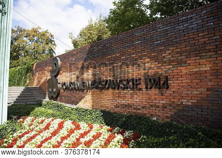 Warsaw Uprising Monument Or Pomnik Powstania Warszawskiego Statue In Krasinski Square For Polish Or