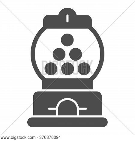 Candy Machine Solid Icon, Amusement Park Concept, Gumball Machine Sign On White Background, Chewing 