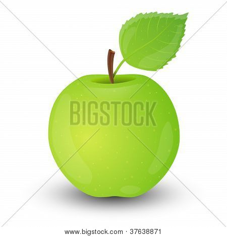 Manzana verde aislado sobre fondo blanco.