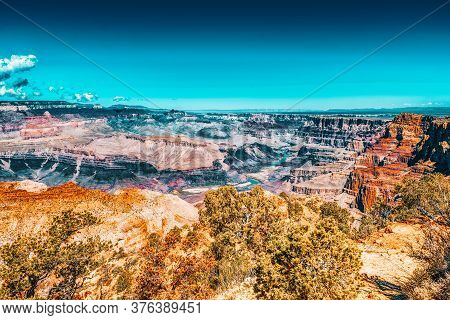 Amazing Natural Geological Formation - Grand Canyon In Arizona, Southern Rim.