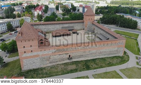 Aerial View Of Lida Castle. The City Of Lida. Belarus.
