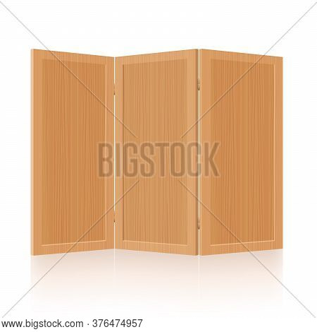 Room Divider, Folding Screen, Wooden Partition - Foldable, Mobile, Rustic, Retro Three-part Interior