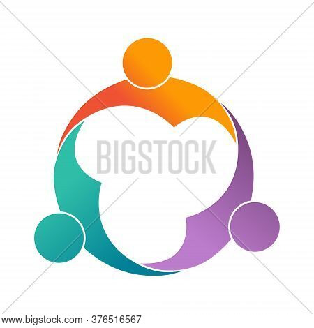Teamwork, Social Community, Or A Group Of Friends. Vector Illustration For Banners Stickers And Clot
