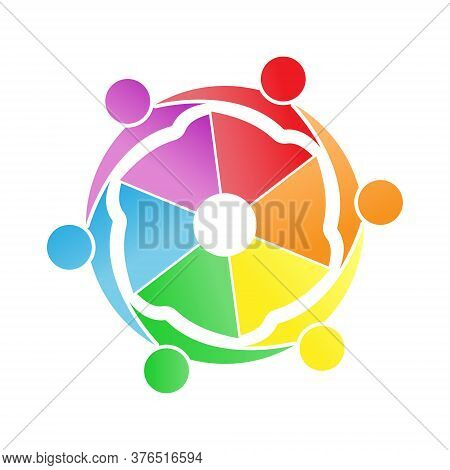 Teamwork, Social Community, Or A Group Of Friends. Vector Illustration For Banners Stickers And Clot
