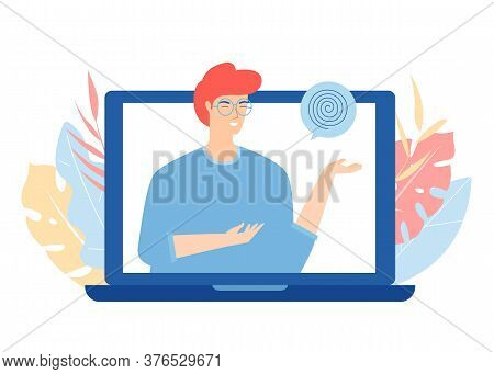 Online Psychotherapy Concept. Psychological Counseling. Vector Illustration.