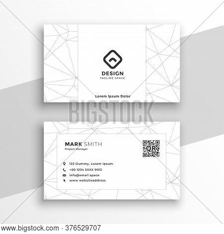 Low Poly Style Geometric White Business Card Design