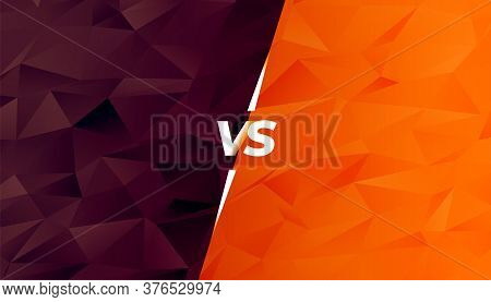 Comparison Or Battle Versus Screen In Low Poly Style