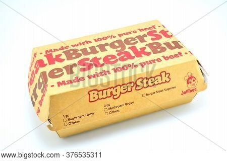 Quezon City, Ph - July 8 - Jollibee Burger Steak On July 8, 2020 In Quezon City, Philippines.