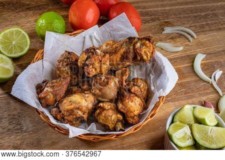 Brazilian Style Deep Fried Chicken. Called Frango A Passarinho. Top View