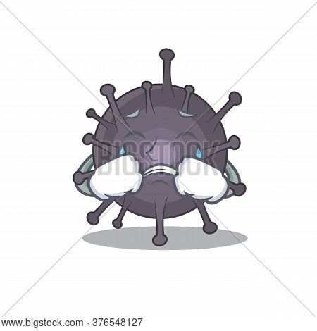 Caricature Design Style Of Salmonella With A Sad Face