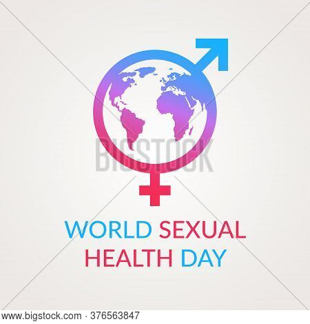 Concept For World Sexual Health Day. Planet Earth In The Outline Of The Signs Of A Woman And A Man C