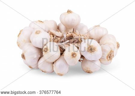 Garlic Bulbs And Garlic Cloves Isolated On White Background
