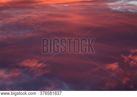 The Abstractly Red Sky Of Mars With A View From Outer Space