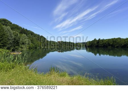 Adda River Near Trezzo, Milan, Lombardy, Italy, From The Cycleway