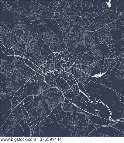 Map Of The City Of Leeds, England, Uk