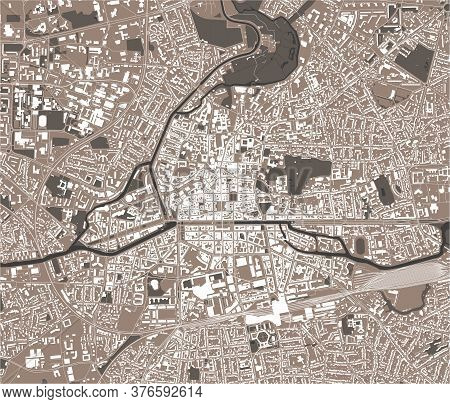 Map Of The City Of Rennes, Brittany, France