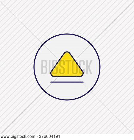 Vector Illustration Of Eject Icon Colored Line. Beautiful Music Element Also Can Be Used As Button I