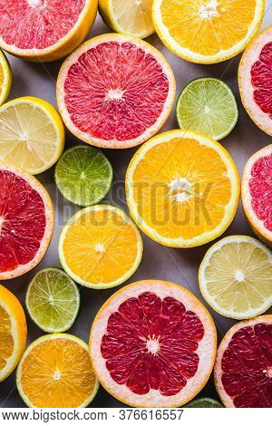 Beautiful And Colorful Verities Of Citrus Fruit